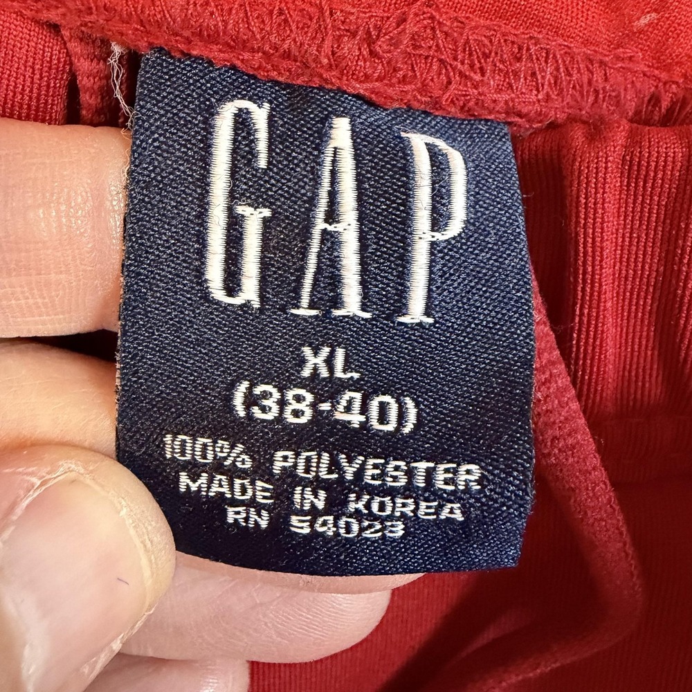 Vintage Gap Track Pants Mens XL Red Knit Side Stripe Zip Pockets Athletic Y2K - Picture 3 of 7